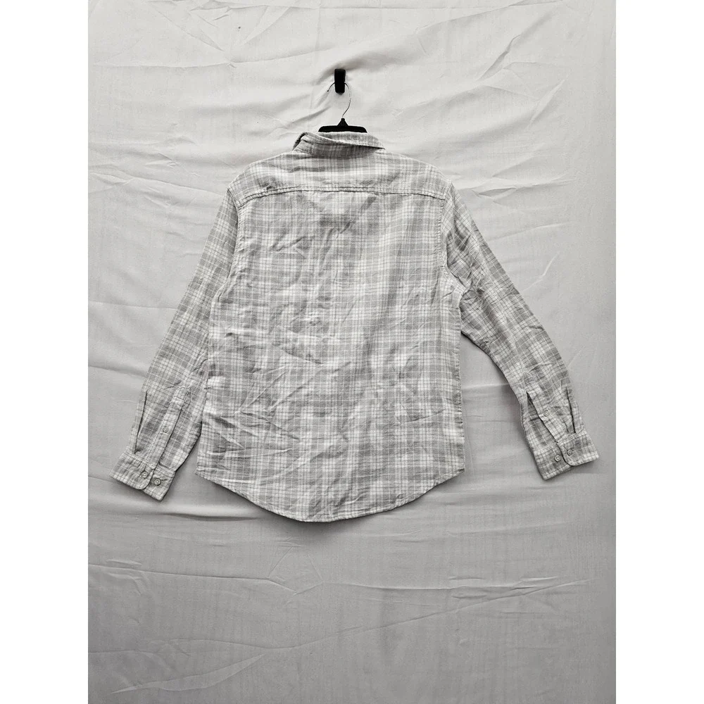 Goodfellow & Co Mens Plaid Midweight Flannel Shirt Gray Cotton Casual Size M